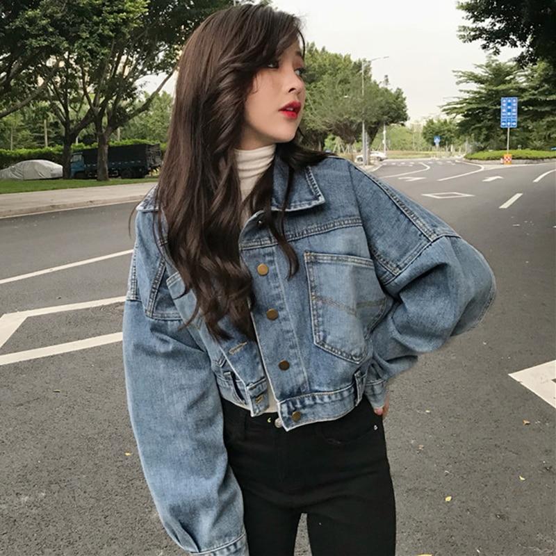 Cropped Buttoned Denim Jacket by White Market