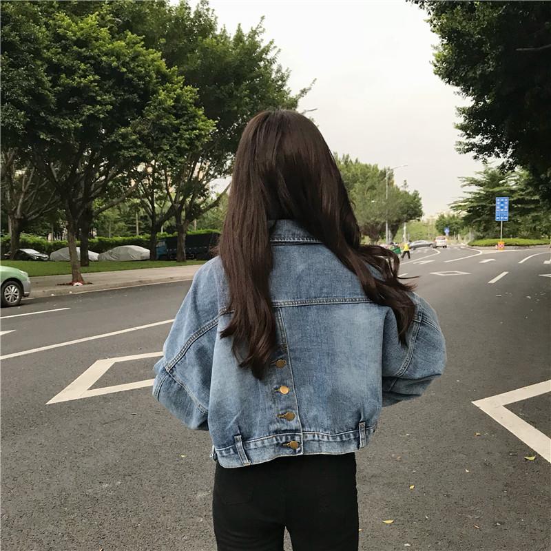 Cropped Buttoned Denim Jacket by White Market