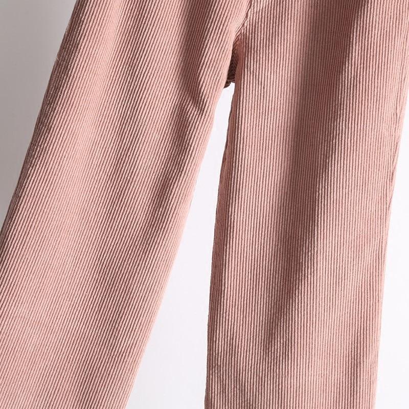 High Waisted Corduroy Straight Leg Trousers by White Market