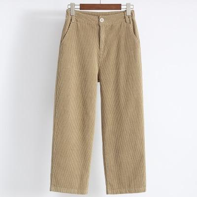 High Waisted Corduroy Straight Leg Trousers by White Market