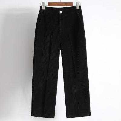 High Waisted Corduroy Straight Leg Trousers by White Market