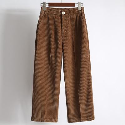 High Waisted Corduroy Straight Leg Trousers by White Market