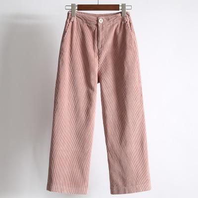 High Waisted Corduroy Straight Leg Trousers by White Market