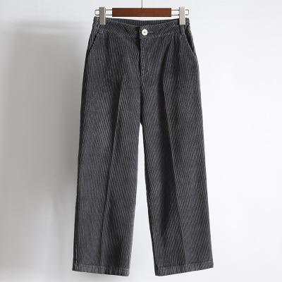 High Waisted Corduroy Straight Leg Trousers by White Market