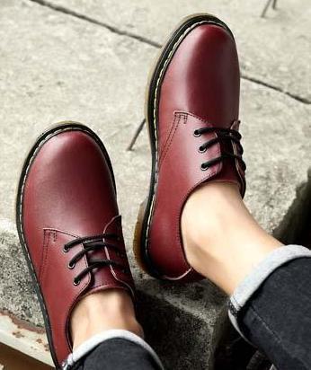 Leather Low Top Marten Boots by White Market