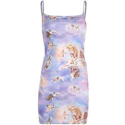 Angel Printed Mini Dress by White Market