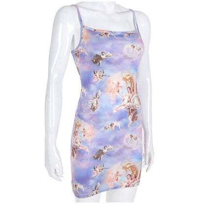 Angel Printed Mini Dress by White Market