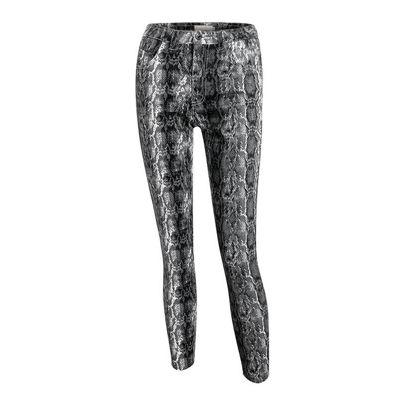 Snake Print Straight Trousers by White Market