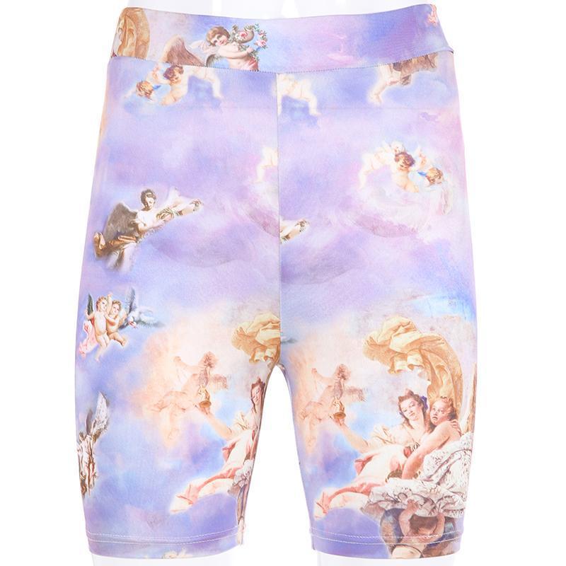 High Waisted Angels Biker Shorts by White Market