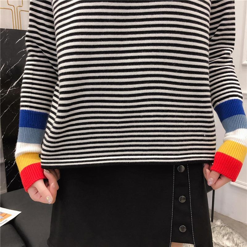 Rainbow Cuff Turtleneck Sweater by White Market