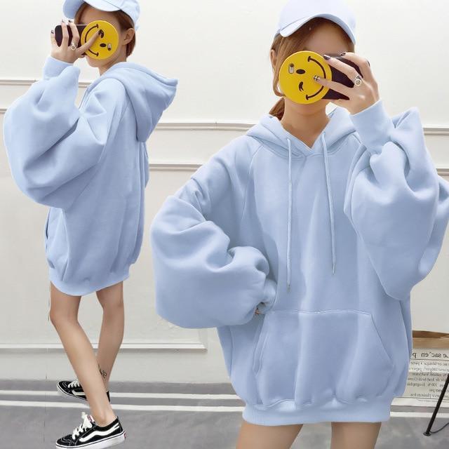 Oversized Lantern Sleeve Hoodie by White Market