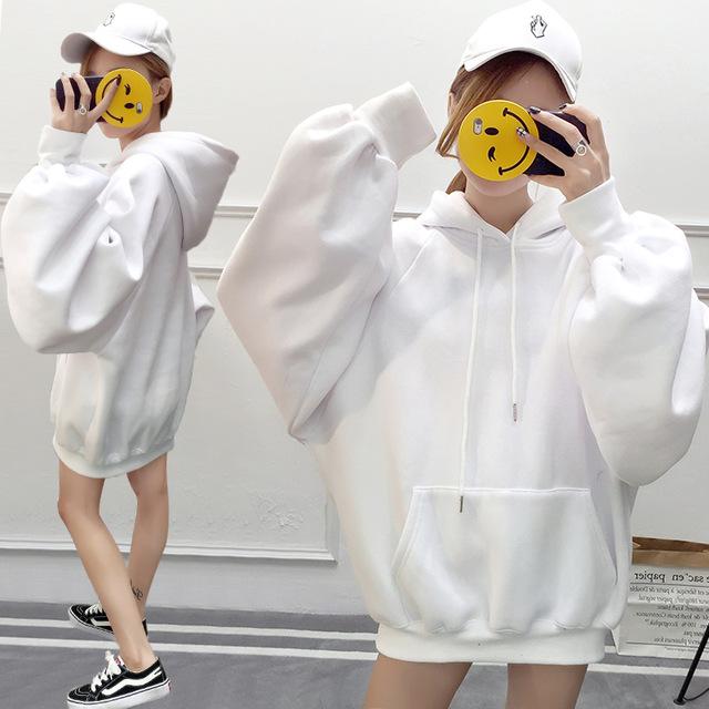 Oversized Lantern Sleeve Hoodie by White Market