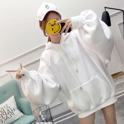 Oversized Lantern Sleeve Hoodie by White Market