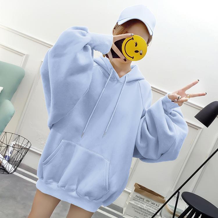 Oversized Lantern Sleeve Hoodie by White Market