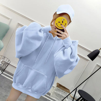 Oversized Lantern Sleeve Hoodie by White Market