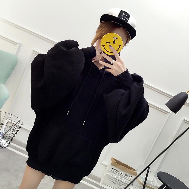 Oversized Lantern Sleeve Hoodie by White Market