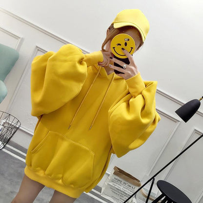 Oversized Lantern Sleeve Hoodie by White Market