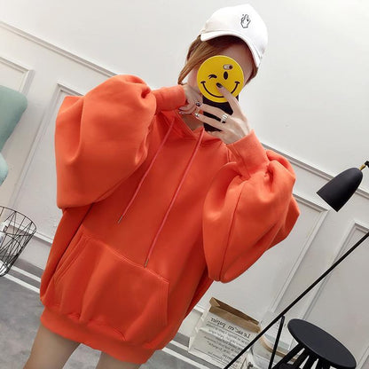 Oversized Lantern Sleeve Hoodie by White Market