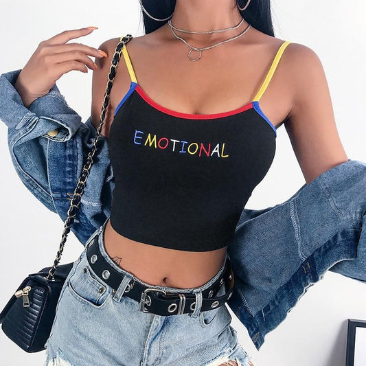 "Emotional" Primary Color Tank Top by White Market