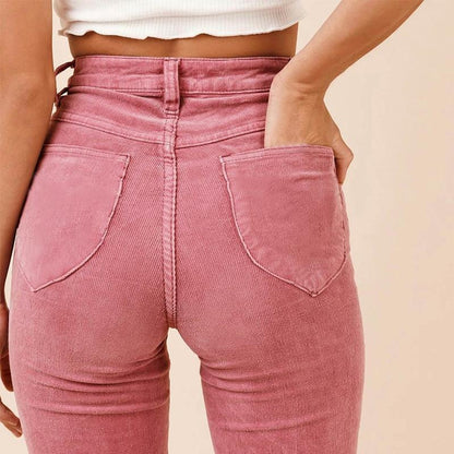 High Waisted Corduroy Bell Bottom Trousers by White Market