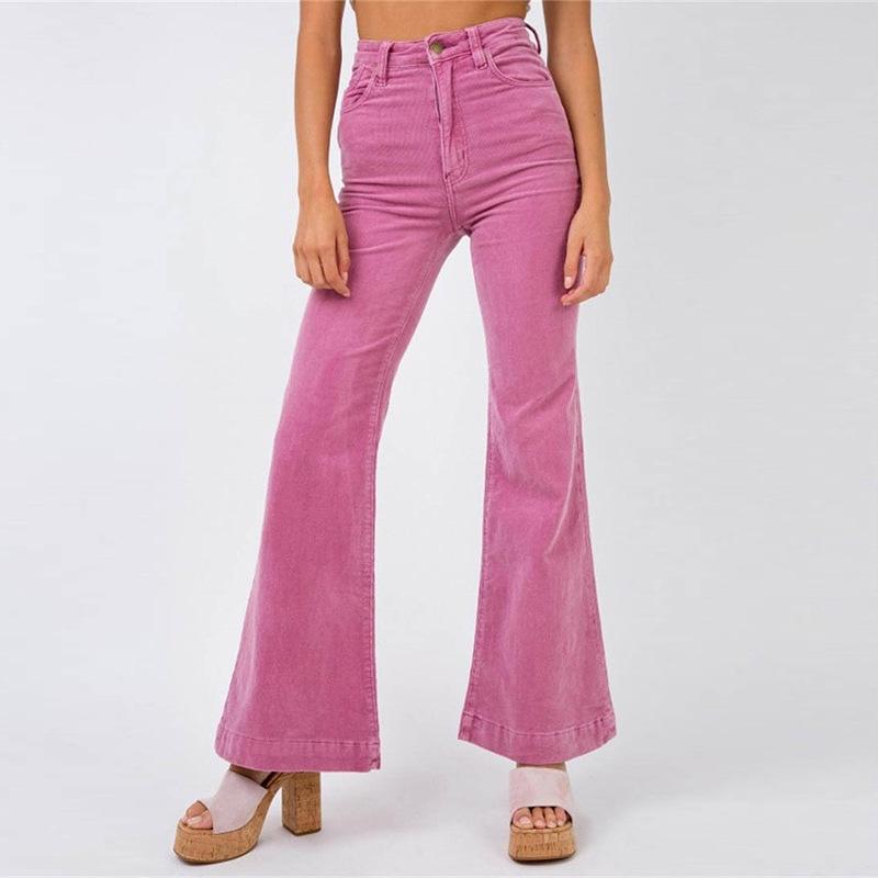 High Waisted Corduroy Bell Bottom Trousers by White Market