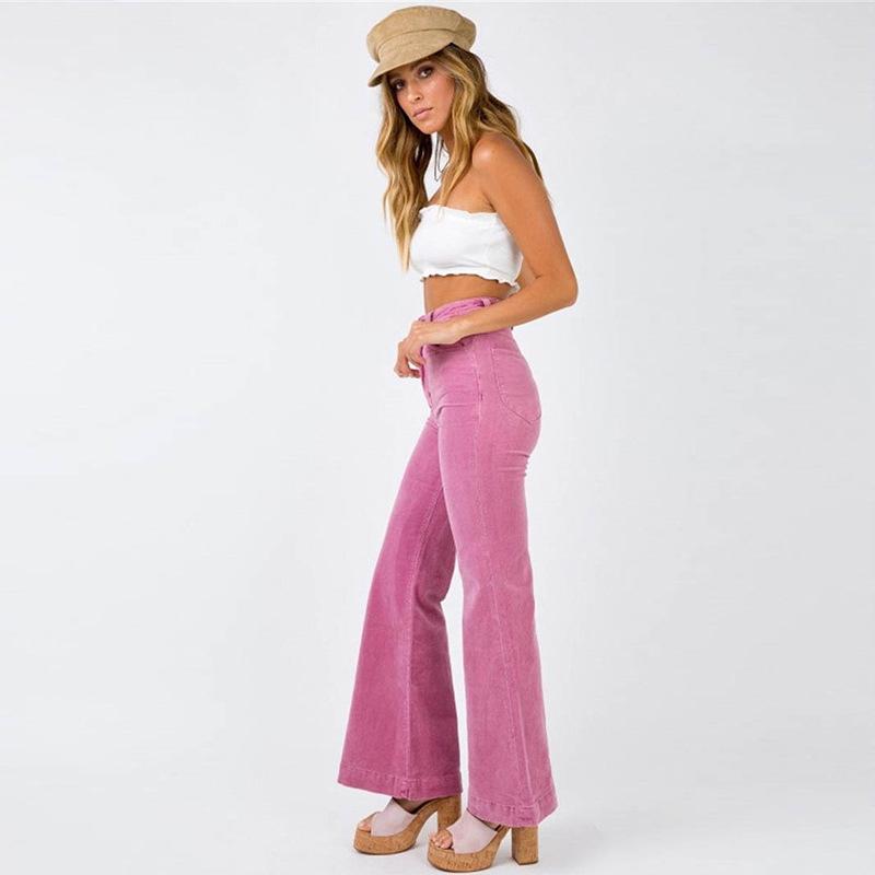 High Waisted Corduroy Bell Bottom Trousers by White Market