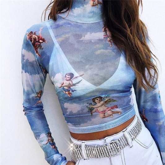 "Angels In The Sky" Mesh Top by White Market