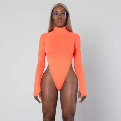 Rib High Rise Bodysuit by White Market