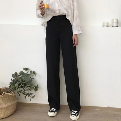 High Waist Straight Leg Trousers by White Market