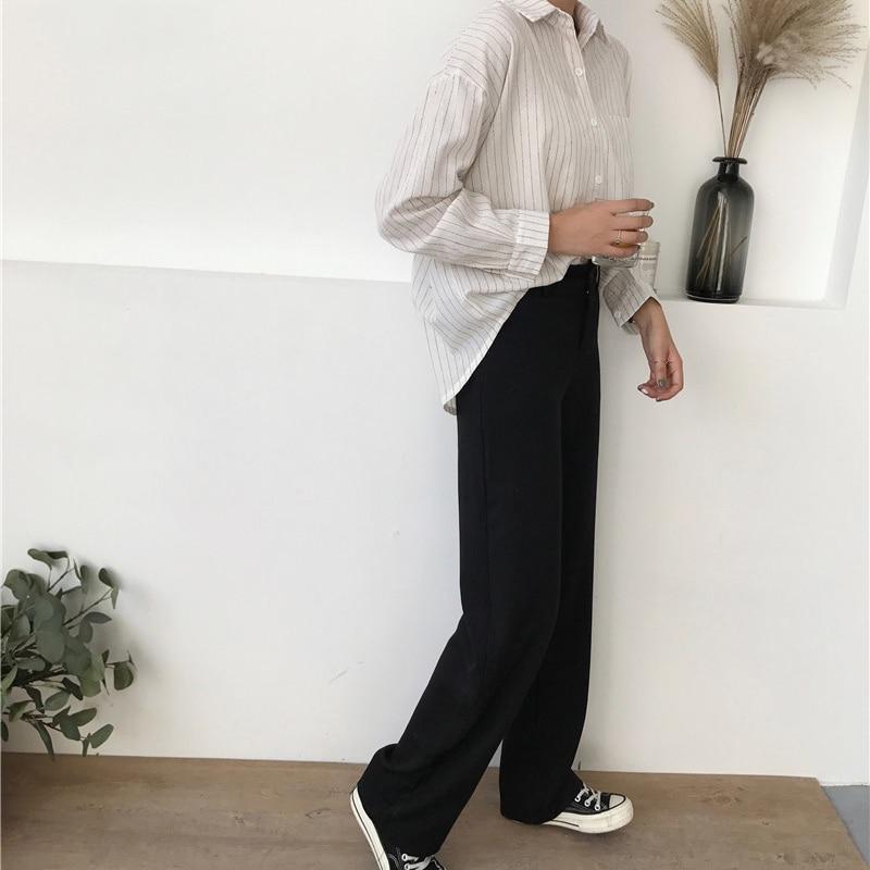 High Waist Straight Leg Trousers by White Market