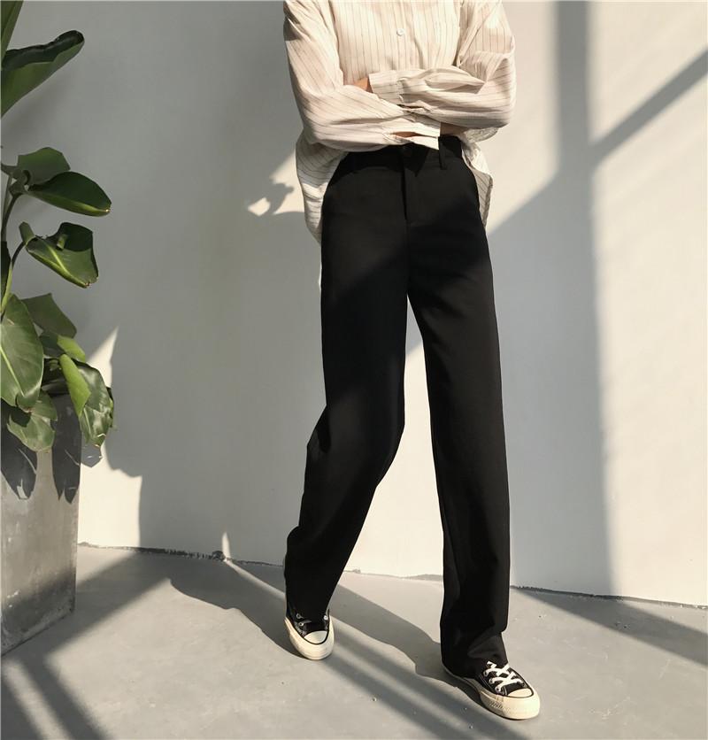 High Waist Straight Leg Trousers by White Market