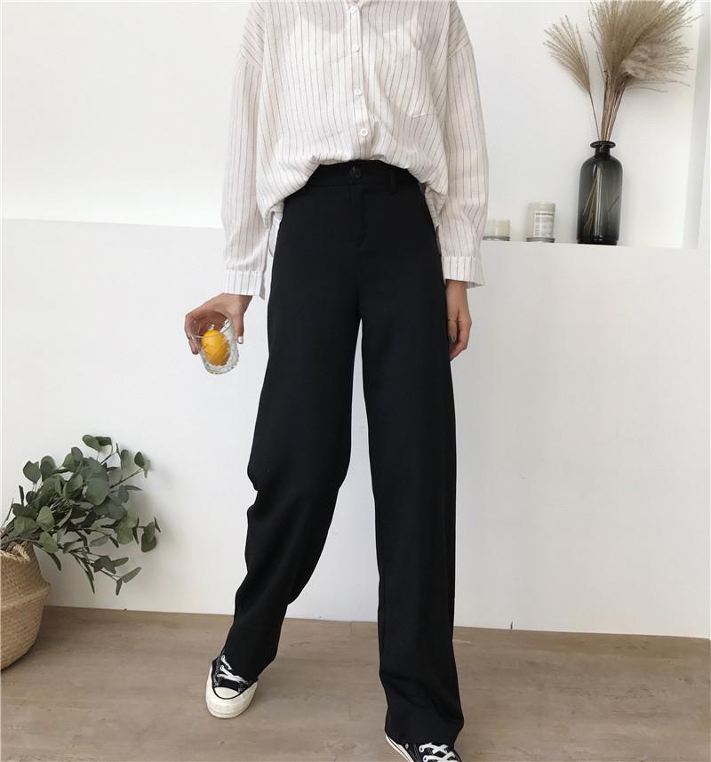 High Waist Straight Leg Trousers by White Market