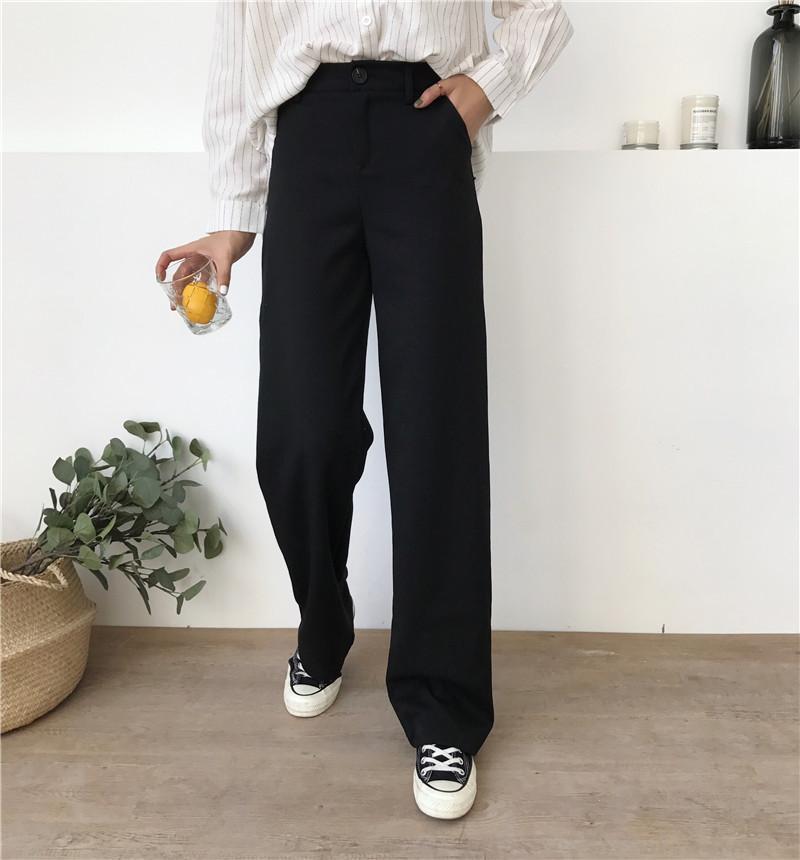 High Waist Straight Leg Trousers by White Market