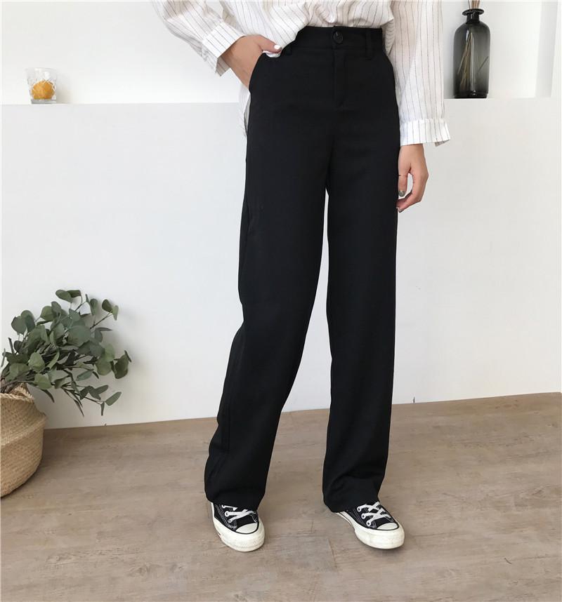 High Waist Straight Leg Trousers by White Market