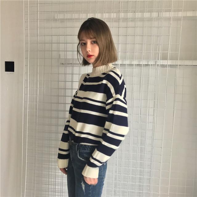 Vintage Striped Knitted Sweater by White Market