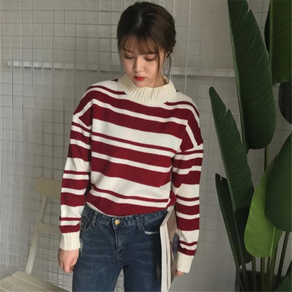 Vintage Striped Knitted Sweater by White Market