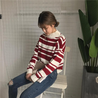 Vintage Striped Knitted Sweater by White Market