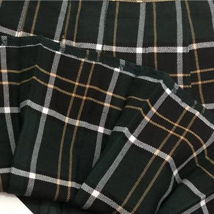 High Waisted Green Tartan Pleated Skirt by White Market