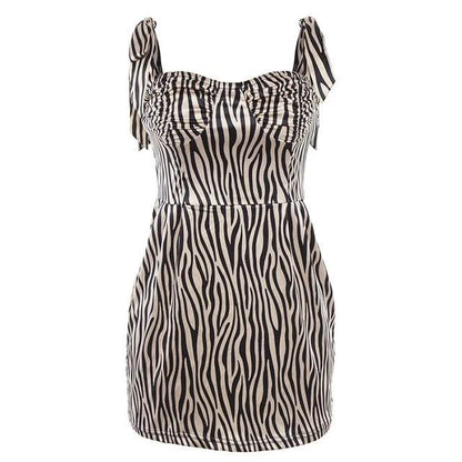 Spaghetti Strap Silk Tiger Mini Dress by White Market