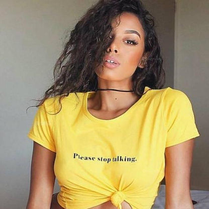 "Please Stop Talking" Tee by White Market