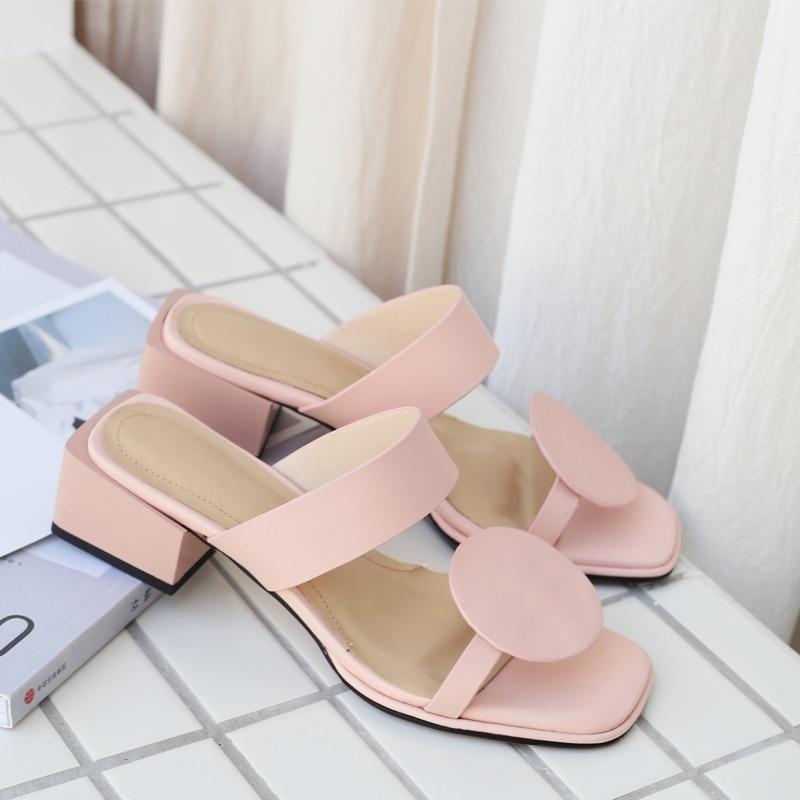 Leather Square Toe Sandals by White Market