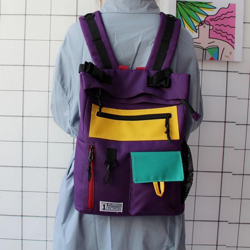 Retro Colorblock Backpack by White Market