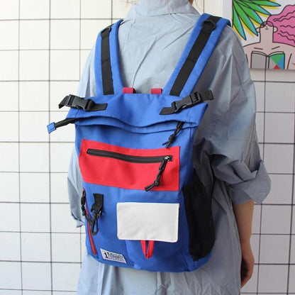 Retro Colorblock Backpack by White Market