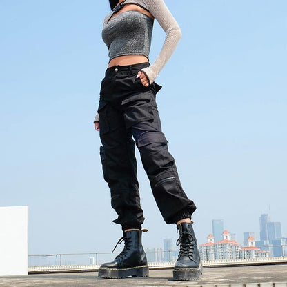 High Waisted Black Cargo Pants by White Market