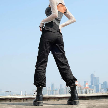 High Waisted Black Cargo Pants by White Market