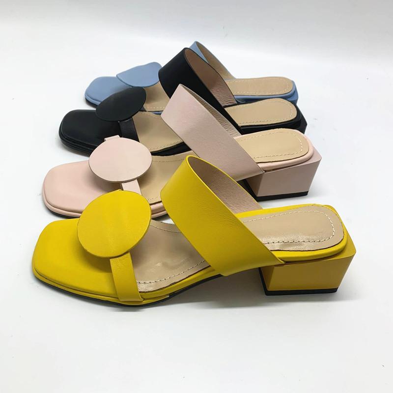 Leather Square Toe Sandals by White Market