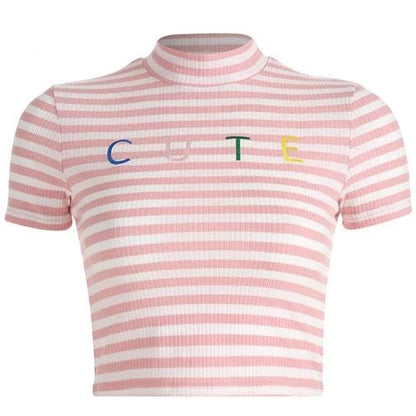 "Cute" Knit Striped Top by White Market