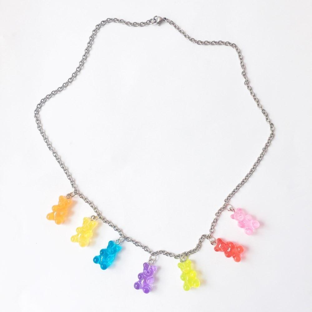 Rainbow Gummie Bear Necklace by White Market