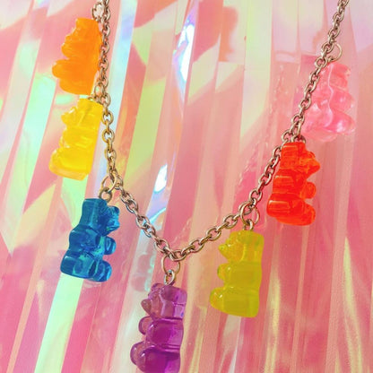 Rainbow Gummie Bear Necklace by White Market