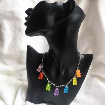 Rainbow Gummie Bear Necklace by White Market